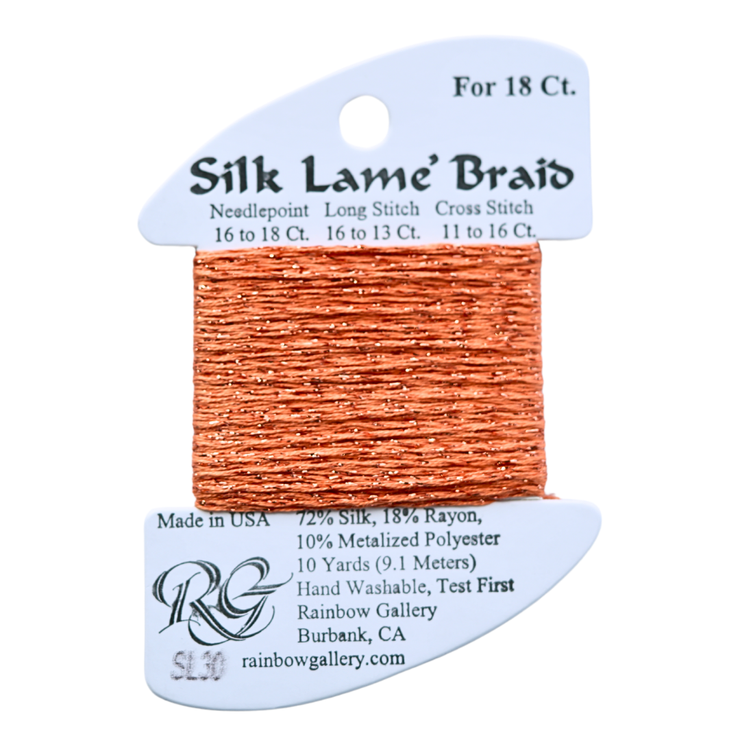 Silk Lamé Braid SL30 Orange Rachel Barri Designs Inc.