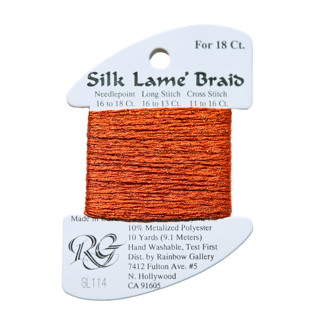 Silk Lamé Braid SL114 Lite Pumpkin Rachel Barri Designs Inc.