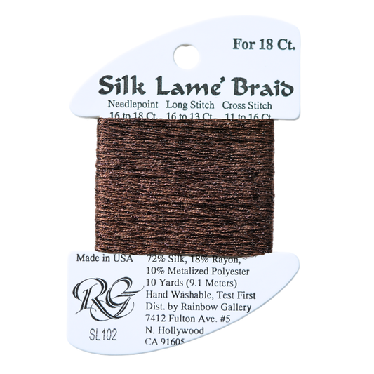 Silk Lamé Braid SL102 Warm Brown