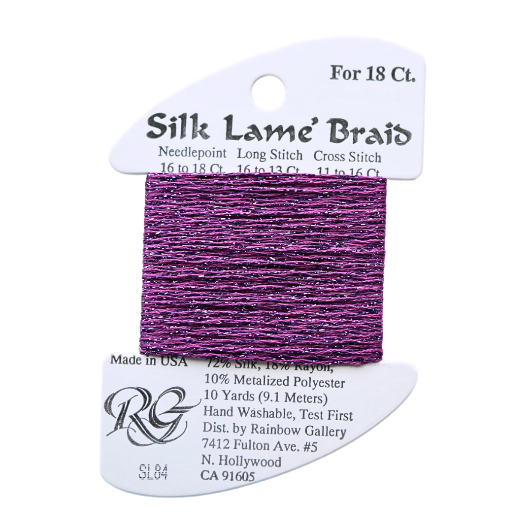 Silk Lamé Braid SL84 Dark Orchid Rachel Barri Designs Inc.