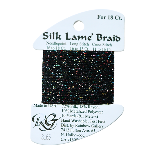 Silk Lamé Braid SL65 Black Sparkle