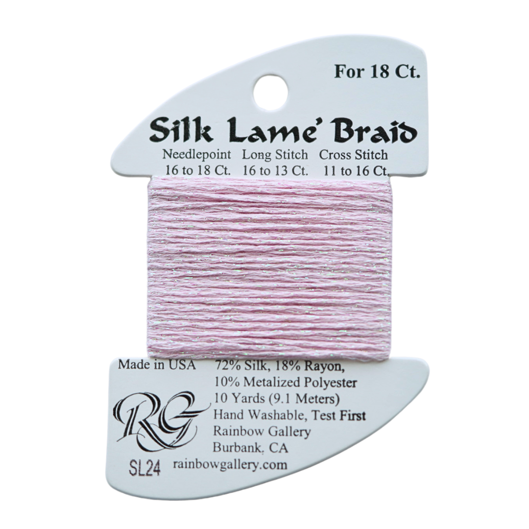 Silk Lamé Braid SL24 Baby Pink Rachel Barri Designs Inc.