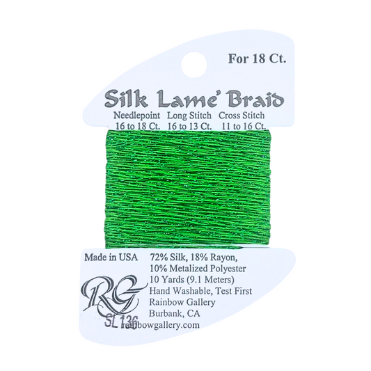 Silk Lamé Braid SL136 Kelly Green