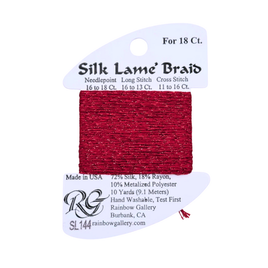 Silk Lamé Braid SL144 Christmas Red