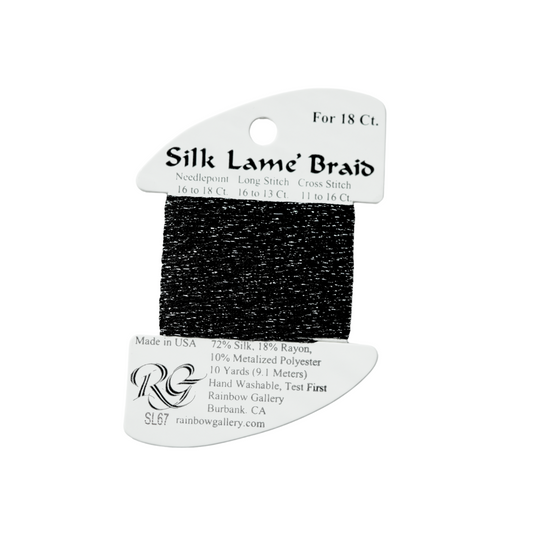 Silk Lamé Braid SL67 Antique Silver