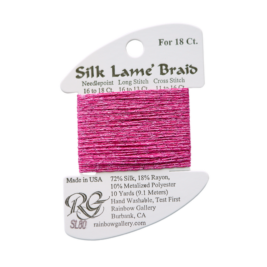 Silk Lamé Braid SL80 Pink Carnation