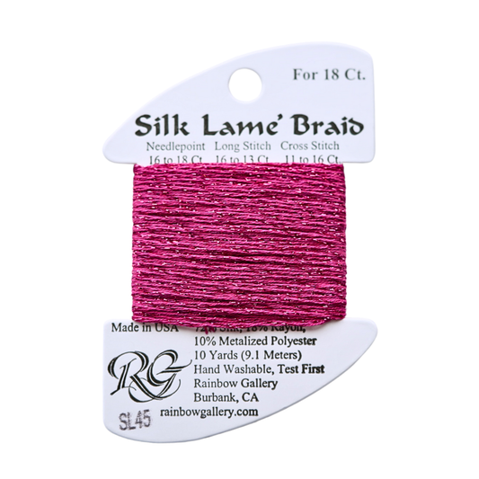 Silk Lamé Braid SL45 Deep Rose