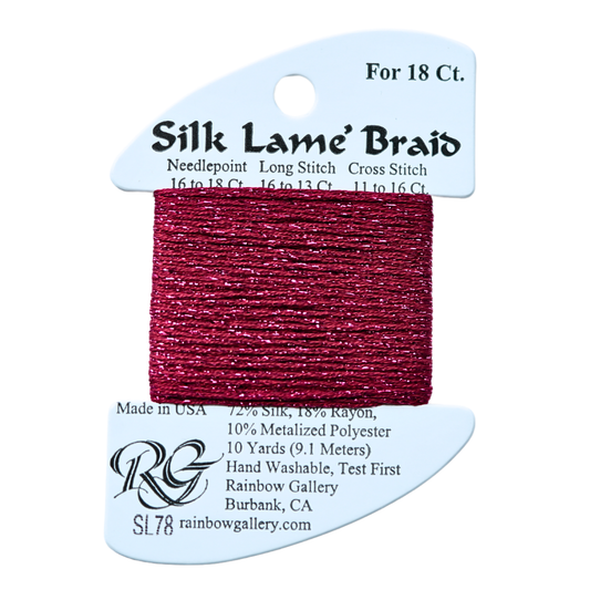 Silk Lamé Braid SL78 Cherry