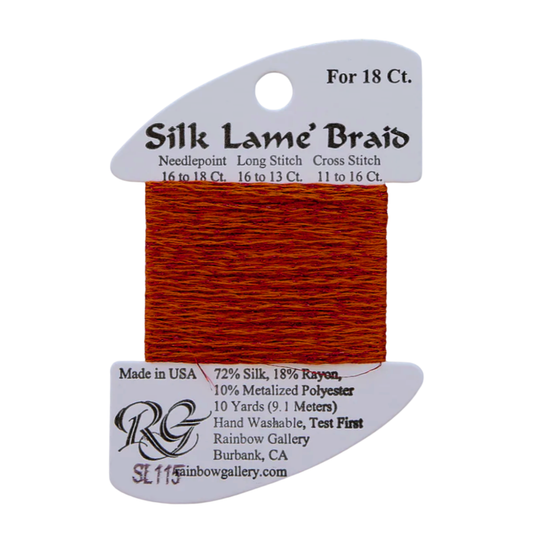 Silk Lamé Braid SL115 Red Orange