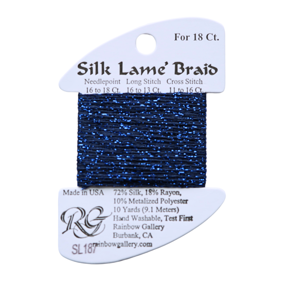 Silk Lamé Braid SL187 Mood Indigo Rachel Barri Designs Inc.