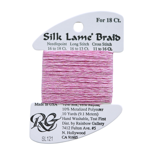 Silk Lamé Braid SL121 Powder Pink
