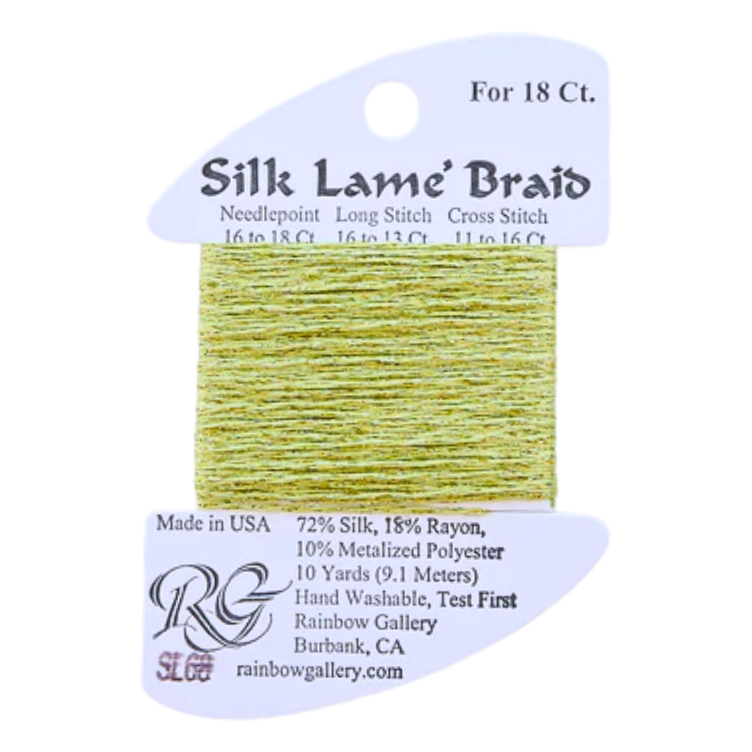 Silk Lamé Braid SL68 Pale Avocado Rachel Barri Designs Inc.
