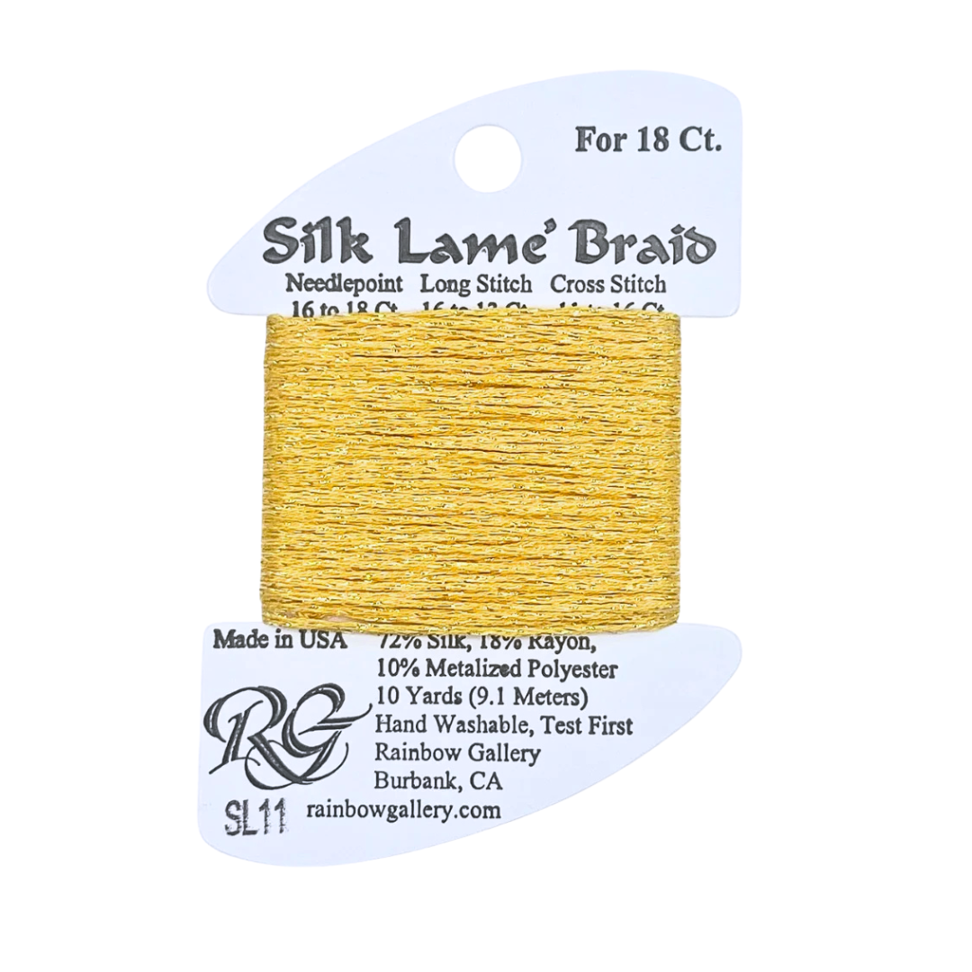 Silk Lamé Braid SL11 Yellow Rachel Barri Designs Inc.