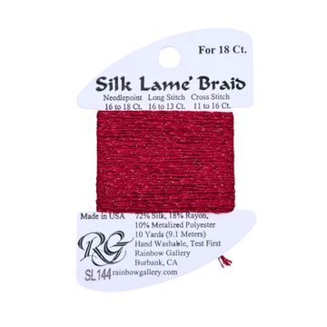 Silk Lamé Braid SL144 Christmas Red