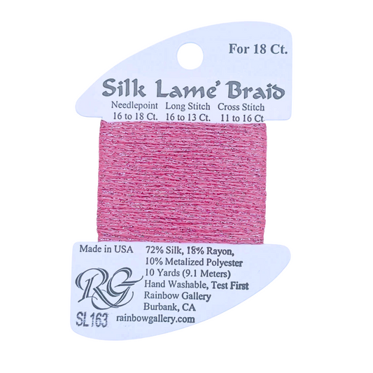 Silk Lamé Braid SL163 Medium Rose